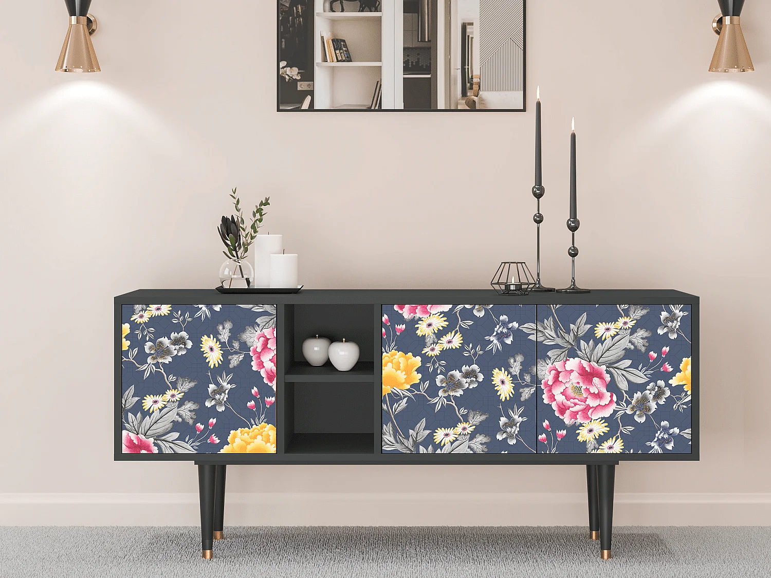 TV-Möbel - 150х69х41 cm - T5 - Dark Flower Bed, Anthrazit