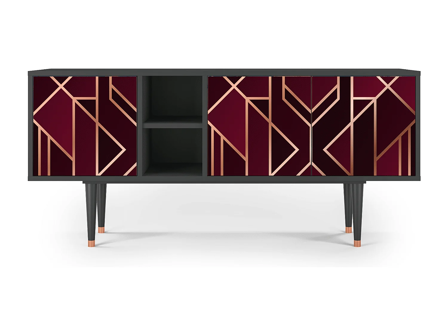 Mobile TV - 150х69х41 cm - T5 - Burgundy Jewelery, Antracite