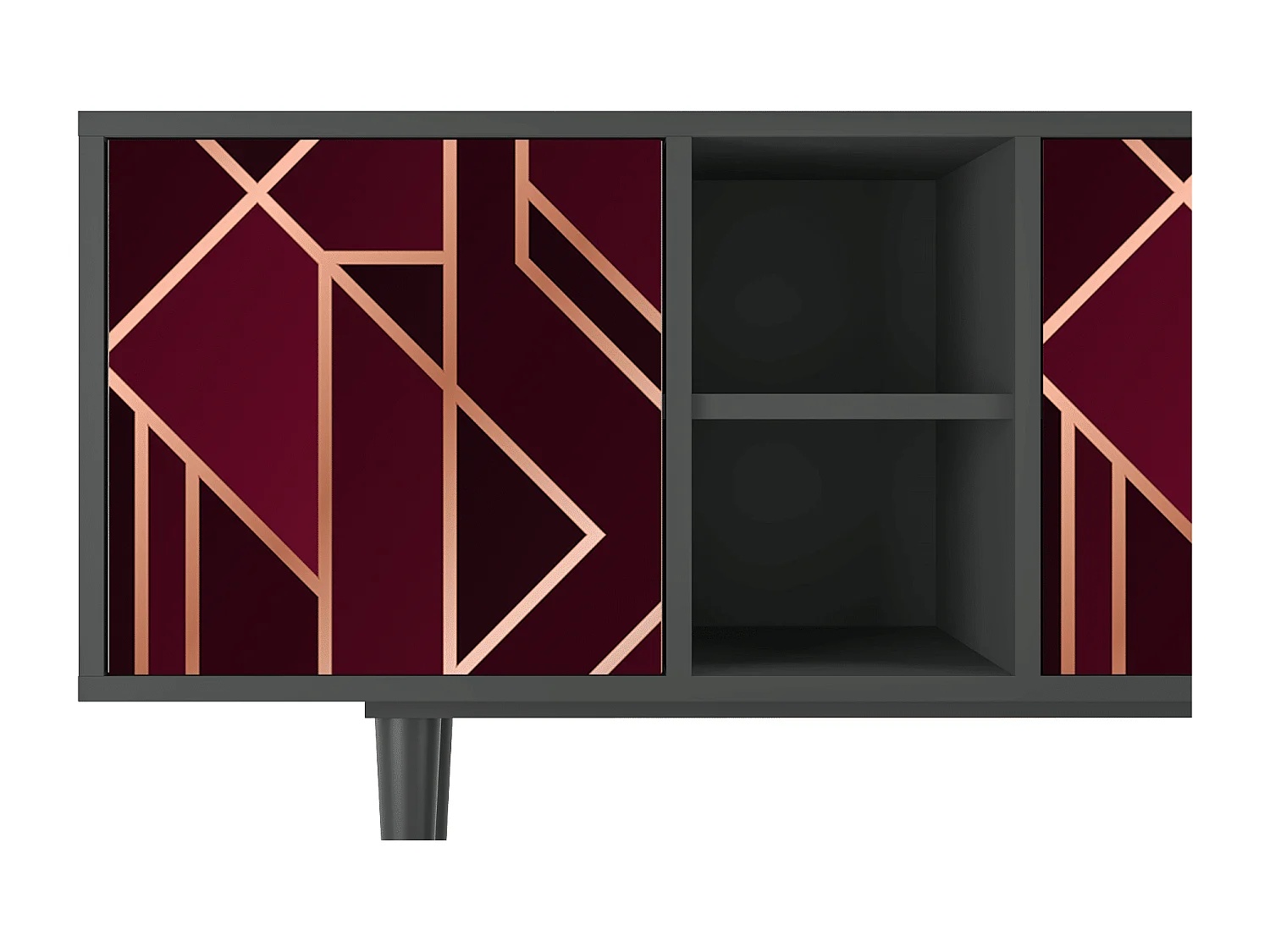 Mobile TV - 150х69х41 cm - T5 - Burgundy Jewelery, Antracite