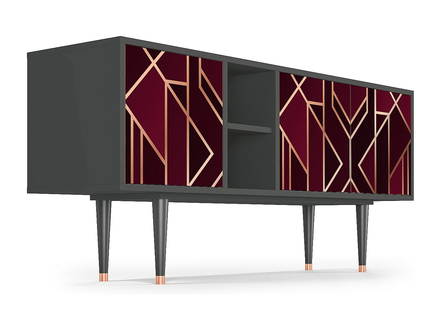 Mueble de TV - 150х69х41 cm - T5 - Burgundy Jewelery, Antracita