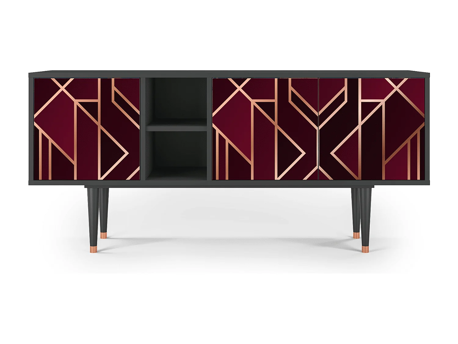 Meuble TV - 150х69х41 cm - T5 - Burgundy Jewelery, Anthracite