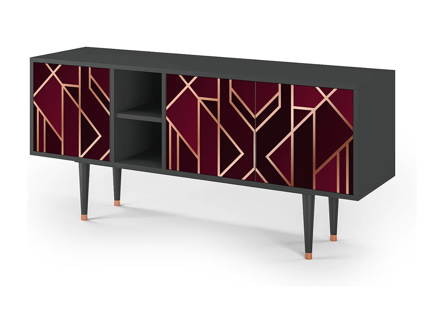 Meuble TV - 150х69х41 cm - T5 - Burgundy Jewelery, Anthracite