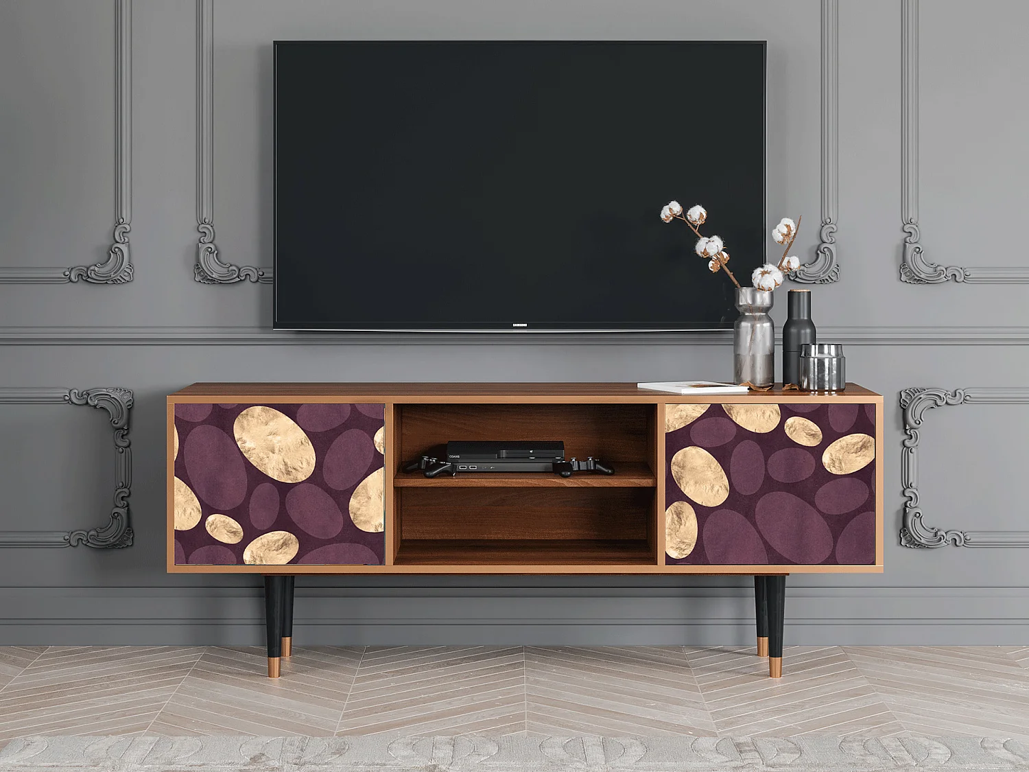 Mobile TV - 170х69х48 cm - T2 - Fine Wine, Noce