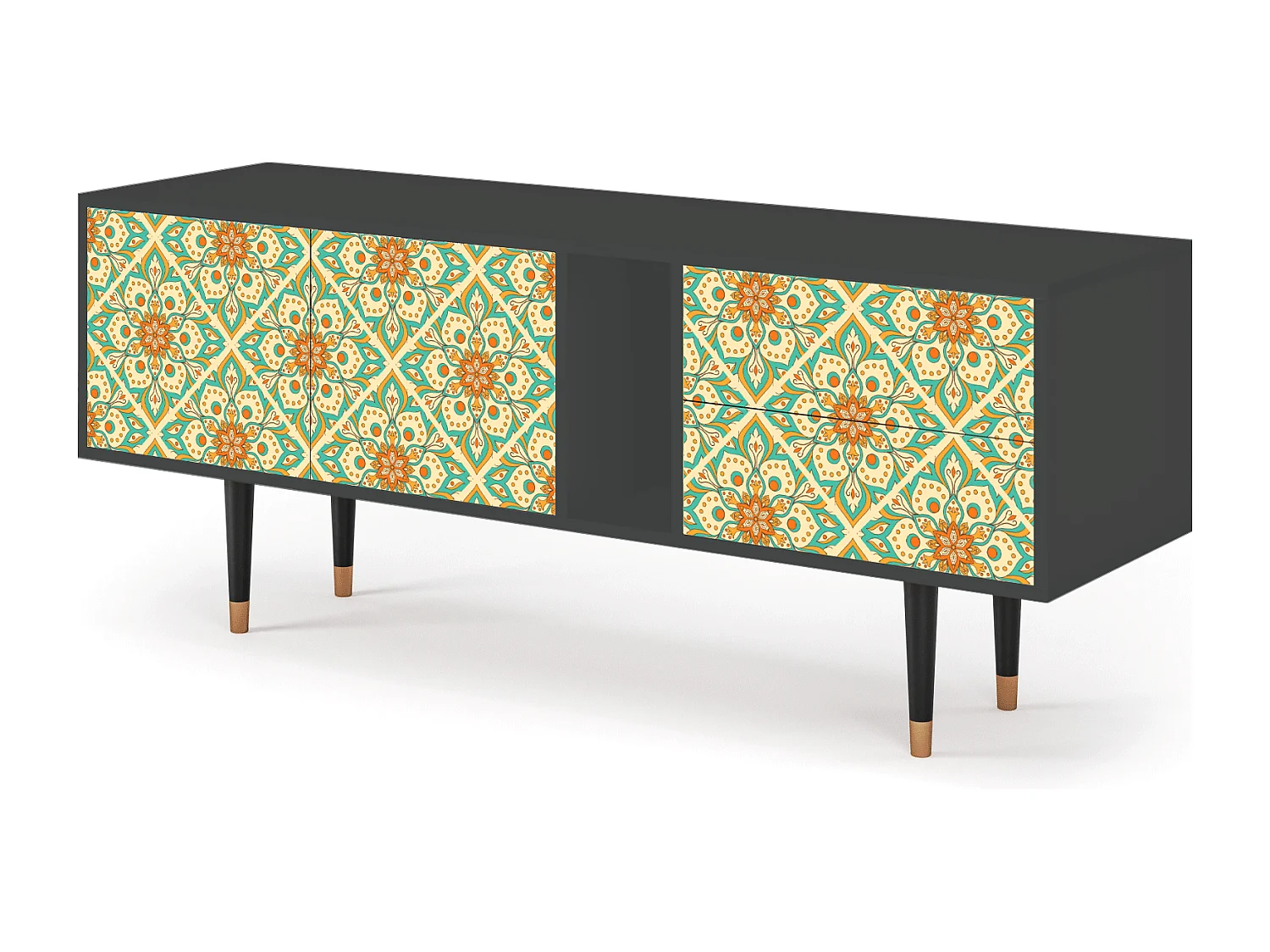 TV-meubel - 170х69х48 cm - T1 - Hindu Daisy, Antraciet