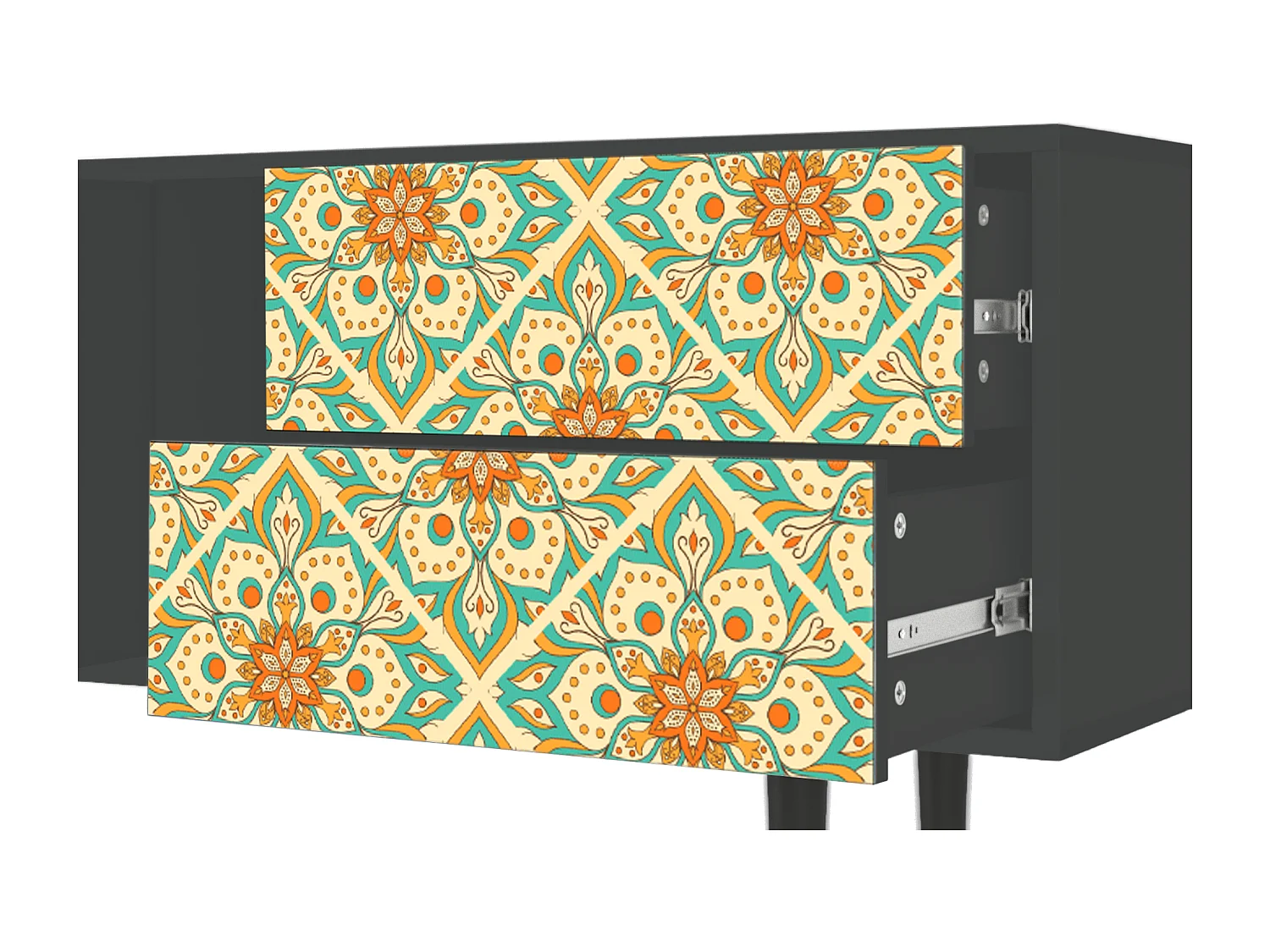 Mobile TV - 170х69х48 cm - T1 - Hindu Daisy, Antracite