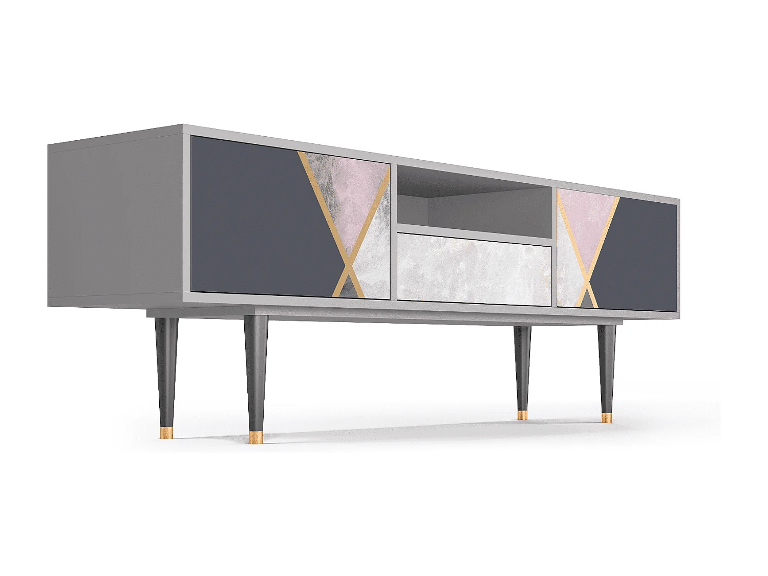 Meuble TV - 170х59х41 cm - T6 - Ideal Harmony, Gris