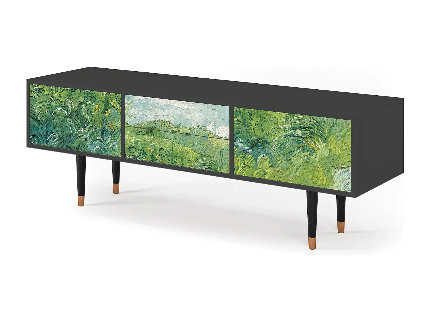 Mobile TV - 170х59х48 cm - T4 - Green Wheat Fields, Antracite