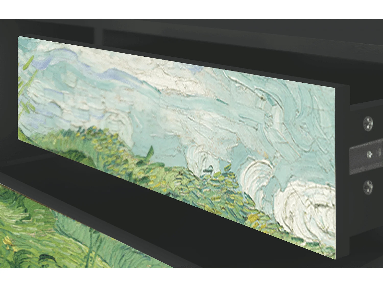 Mobile TV - 170х59х48 cm - T4 - Green Wheat Fields, Antracite