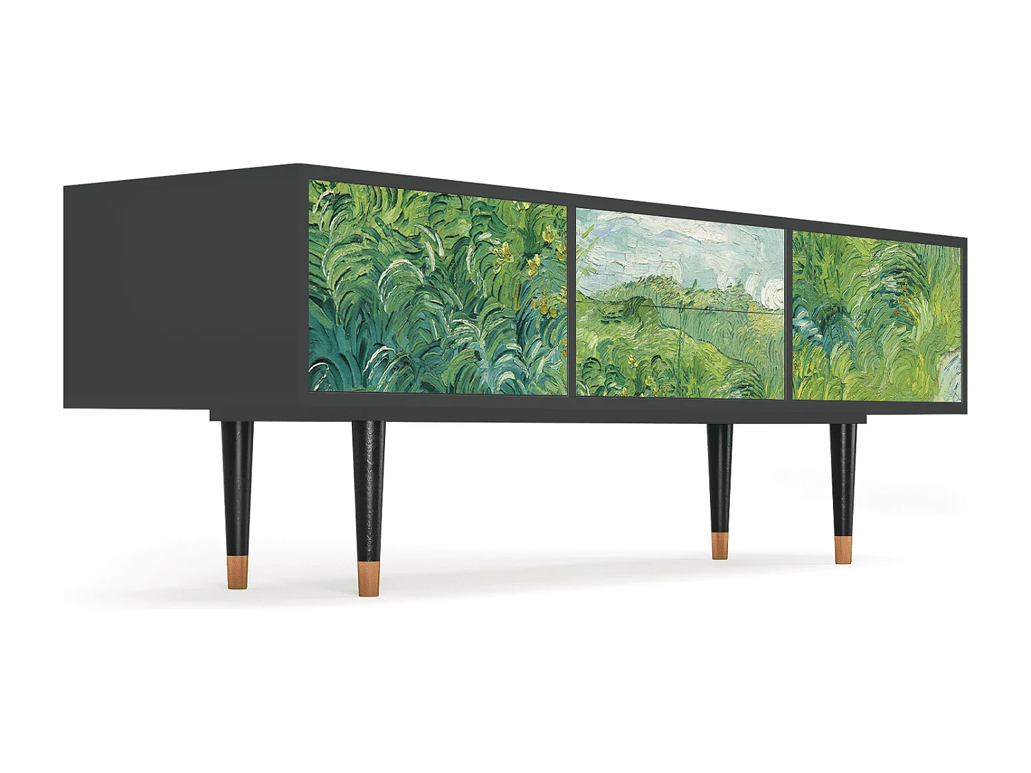 Mobile TV - 170х59х48 cm - T4 - Green Wheat Fields, Antracite