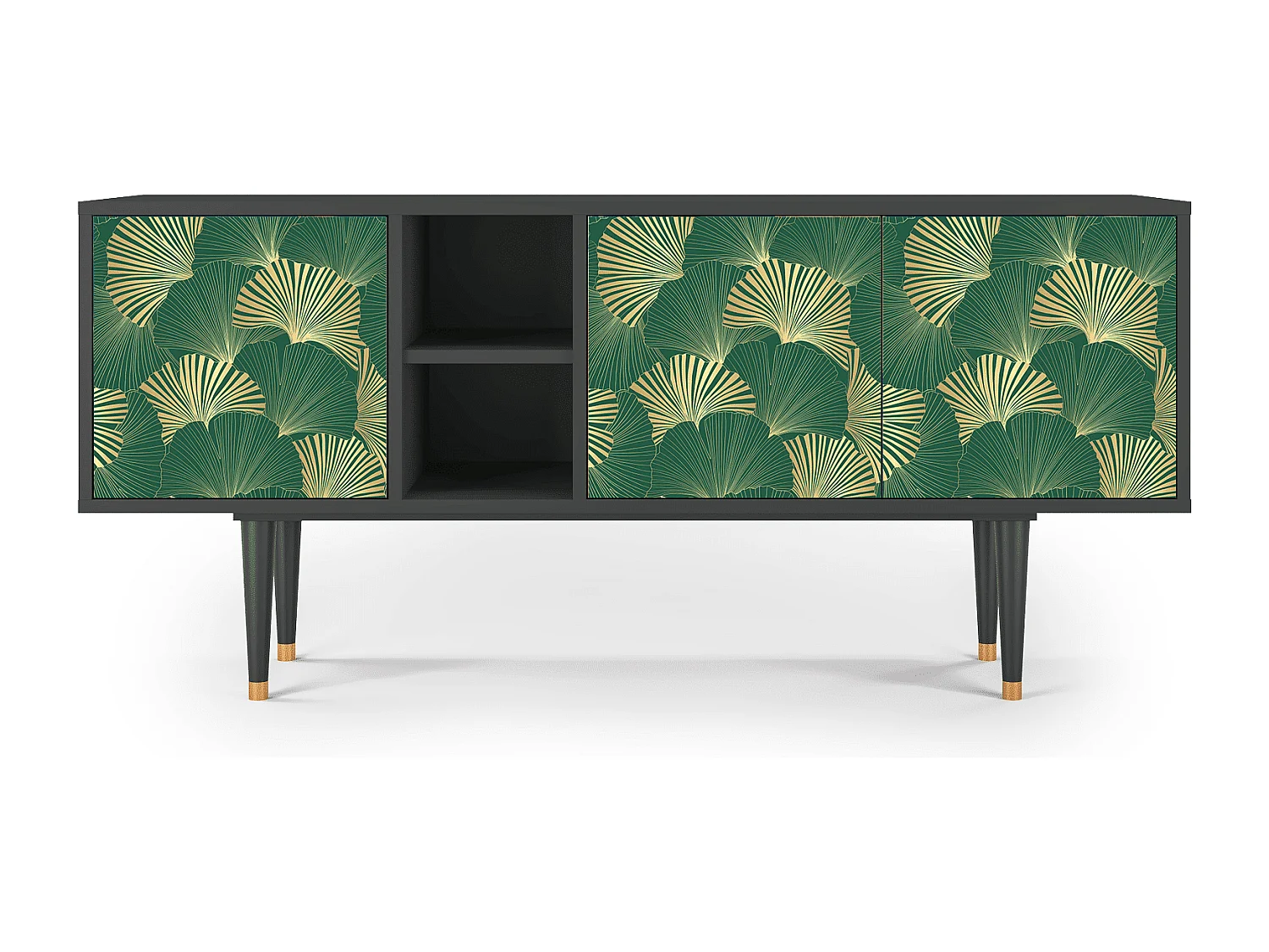 Szafka RTV - 150х69х41 cm - T5 - Gold Ginkgo, Antracyt