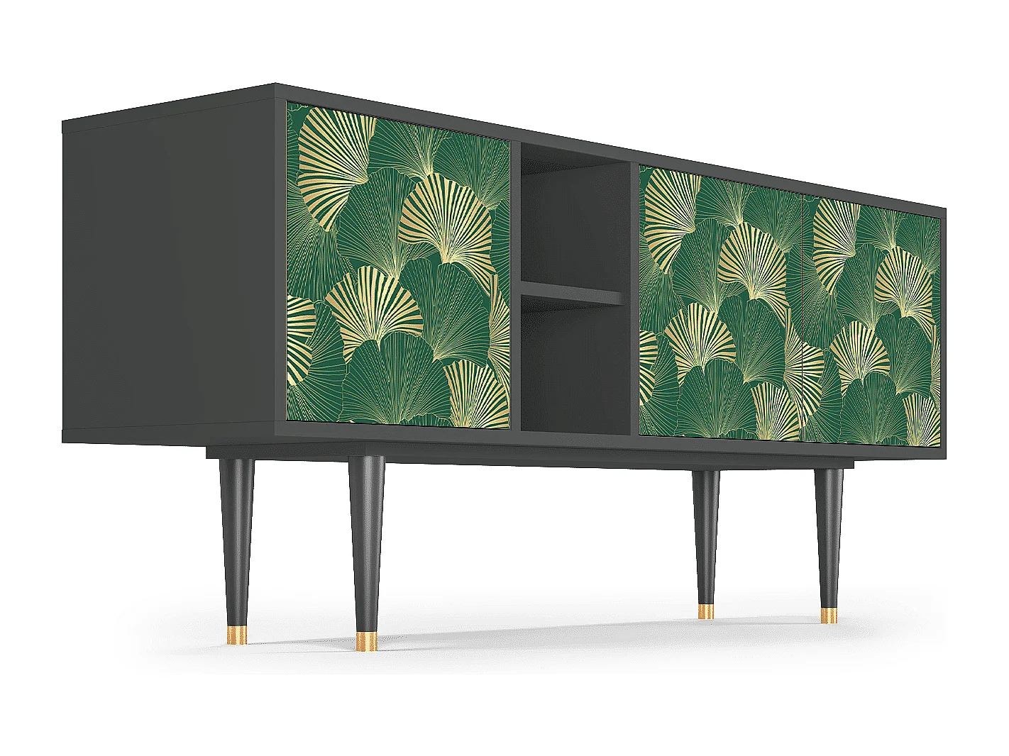 Szafka RTV - 150х69х41 cm - T5 - Gold Ginkgo, Antracyt