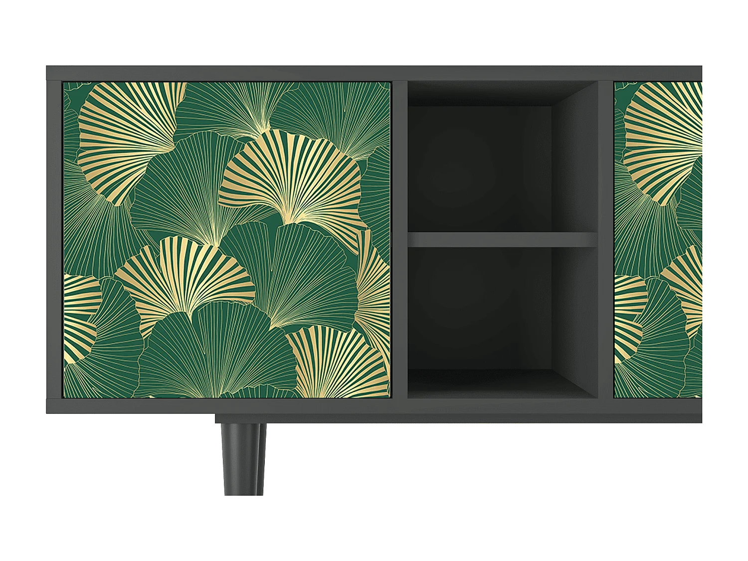 Szafka RTV - 150х69х41 cm - T5 - Gold Ginkgo, Antracyt