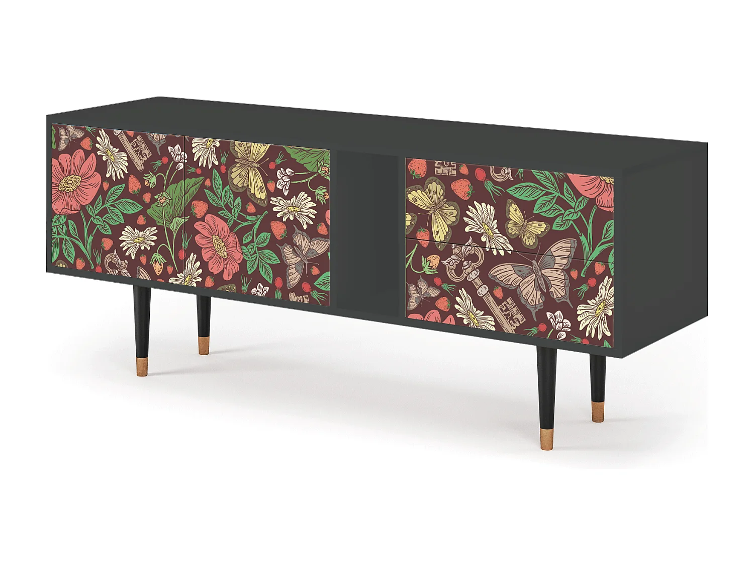 Meuble TV - 170х69х48 cm - T1 - Alice in Wonderland, Anthracite