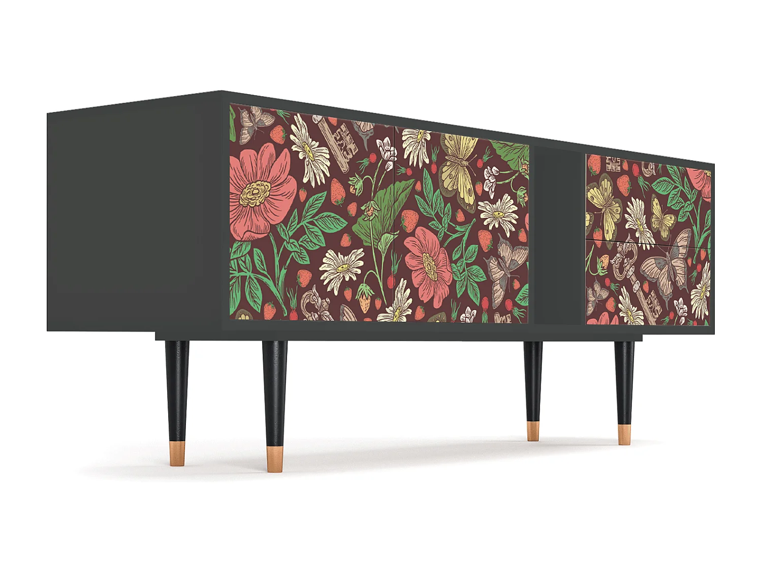 Meuble TV - 170х69х48 cm - T1 - Alice in Wonderland, Anthracite