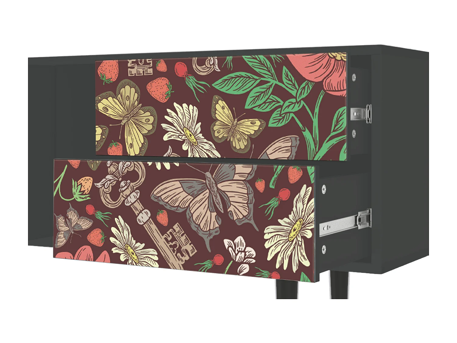 Meuble TV - 170х69х48 cm - T1 - Alice in Wonderland, Anthracite