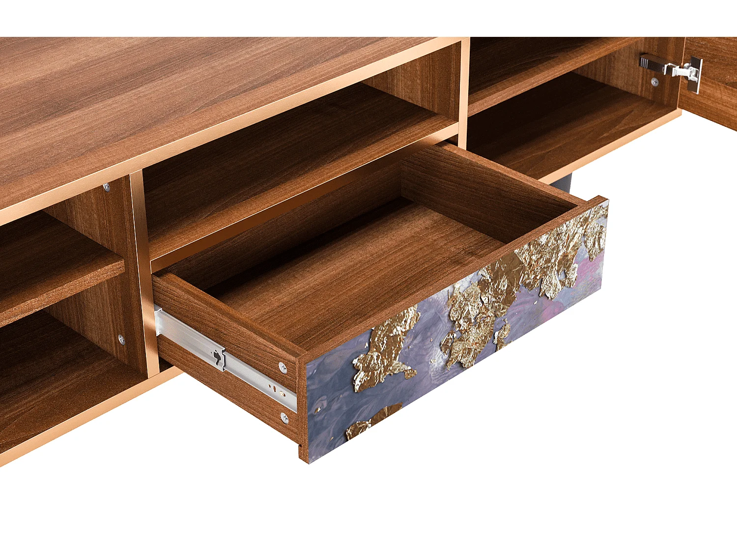 Meuble TV - 170х59х41 cm - T6 - Planet Earth, Noyer