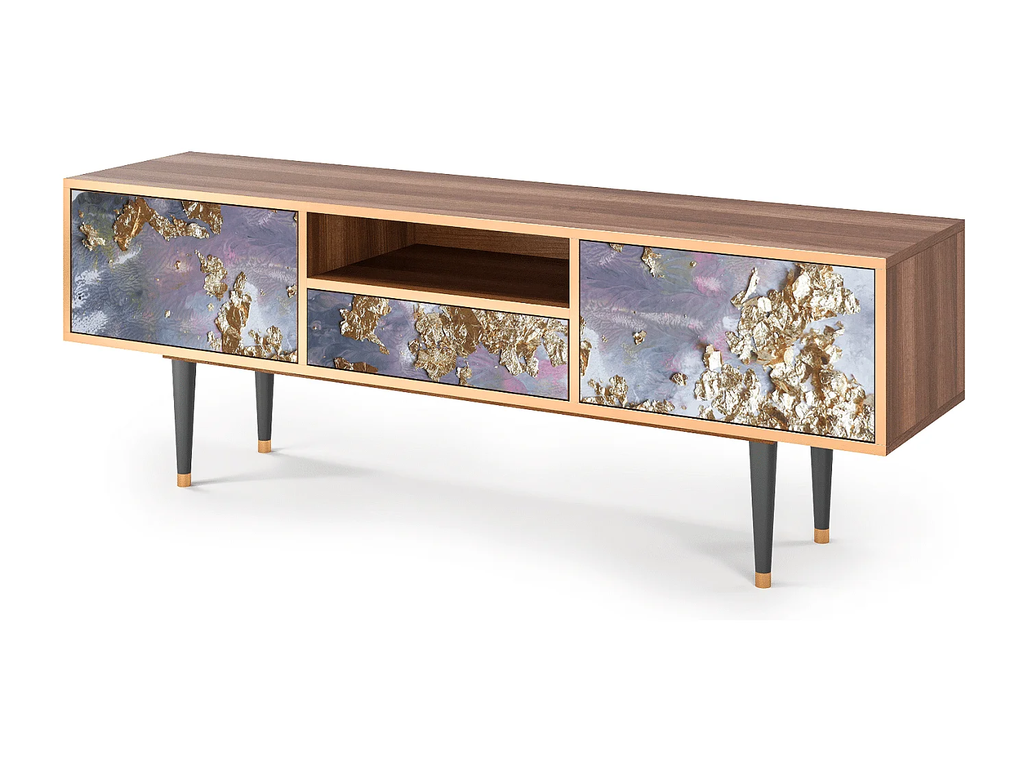 Meuble TV - 170х59х41 cm - T6 - Planet Earth, Noyer