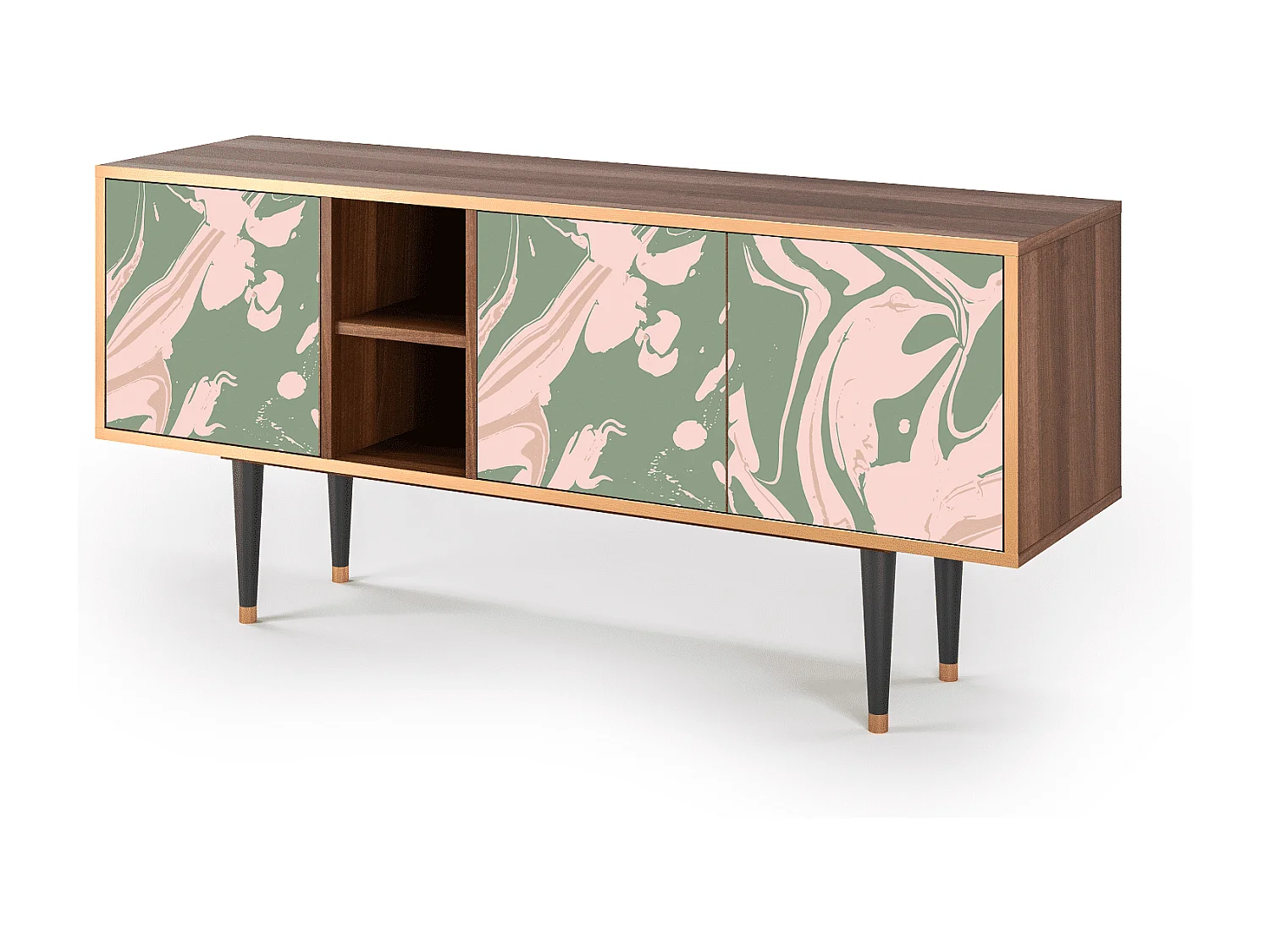 Meuble TV - 150х69х41 cm - T5 - Aquarelle, Noyer