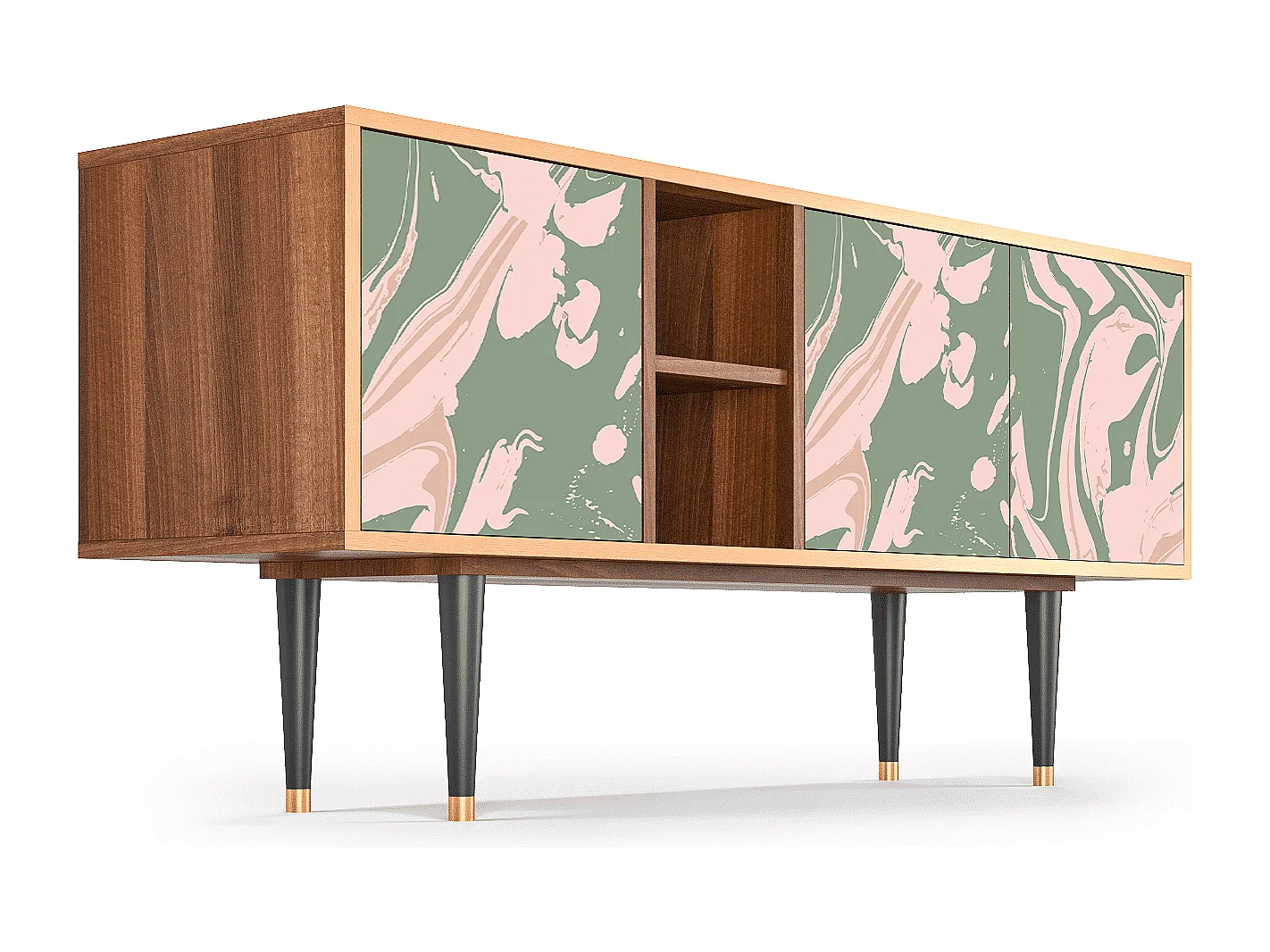 Meuble TV - 150х69х41 cm - T5 - Aquarelle, Noyer