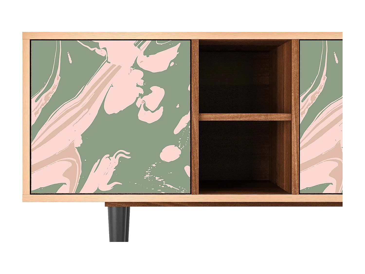 Meuble TV - 150х69х41 cm - T5 - Aquarelle, Noyer