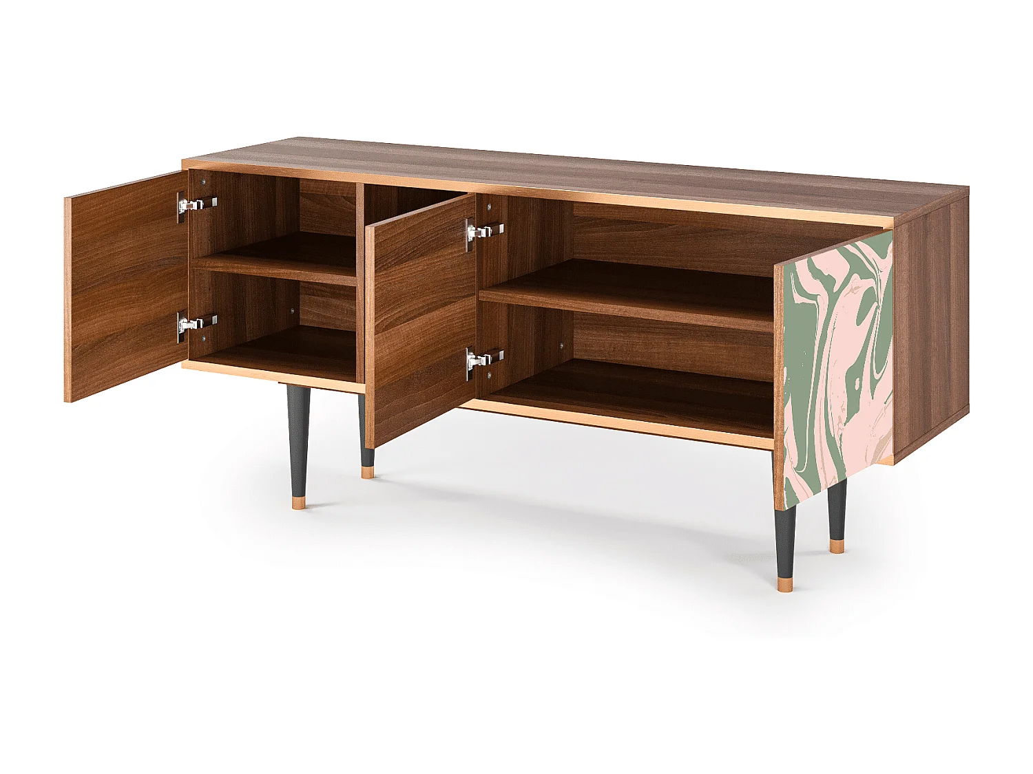 Meuble TV - 150х69х41 cm - T5 - Aquarelle, Noyer