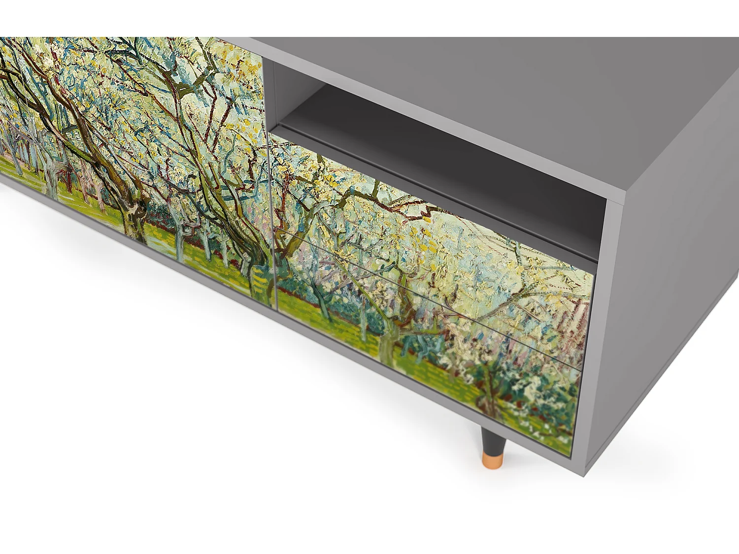 Mobile TV - 125х56х41 cm - T7 - The Bianco Orchard, Grigio