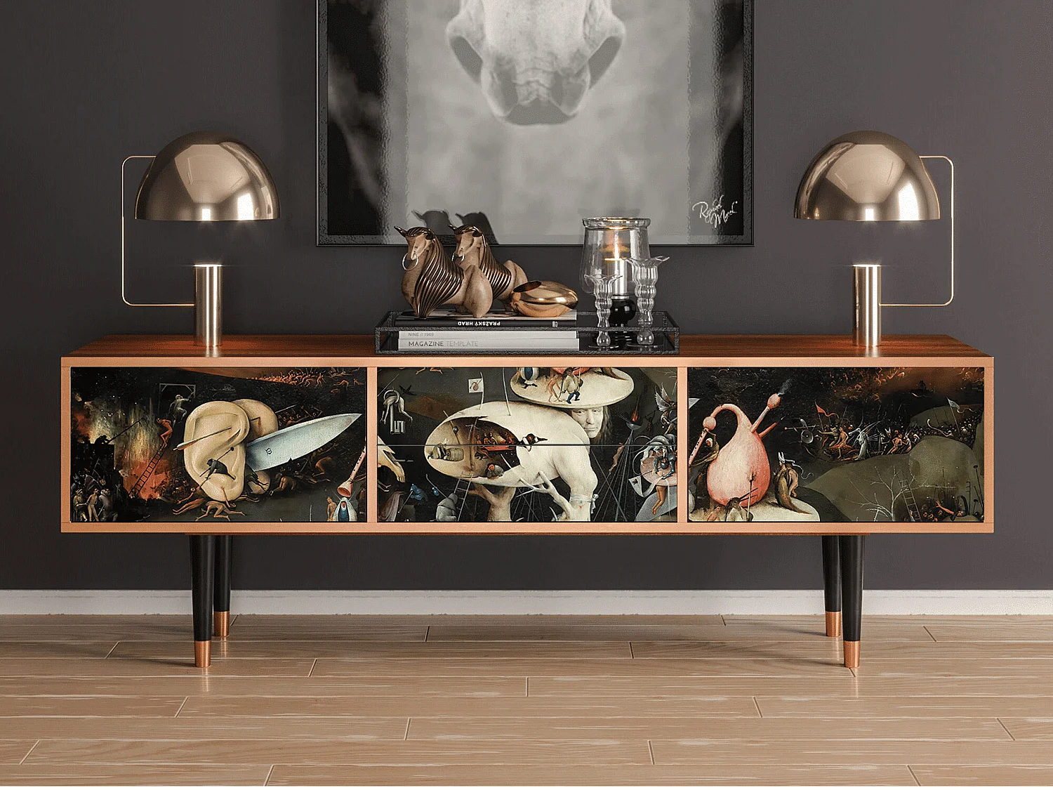 Mueble de TV - 170х59х48 cm - T4 - The Garden 2, Nogueira