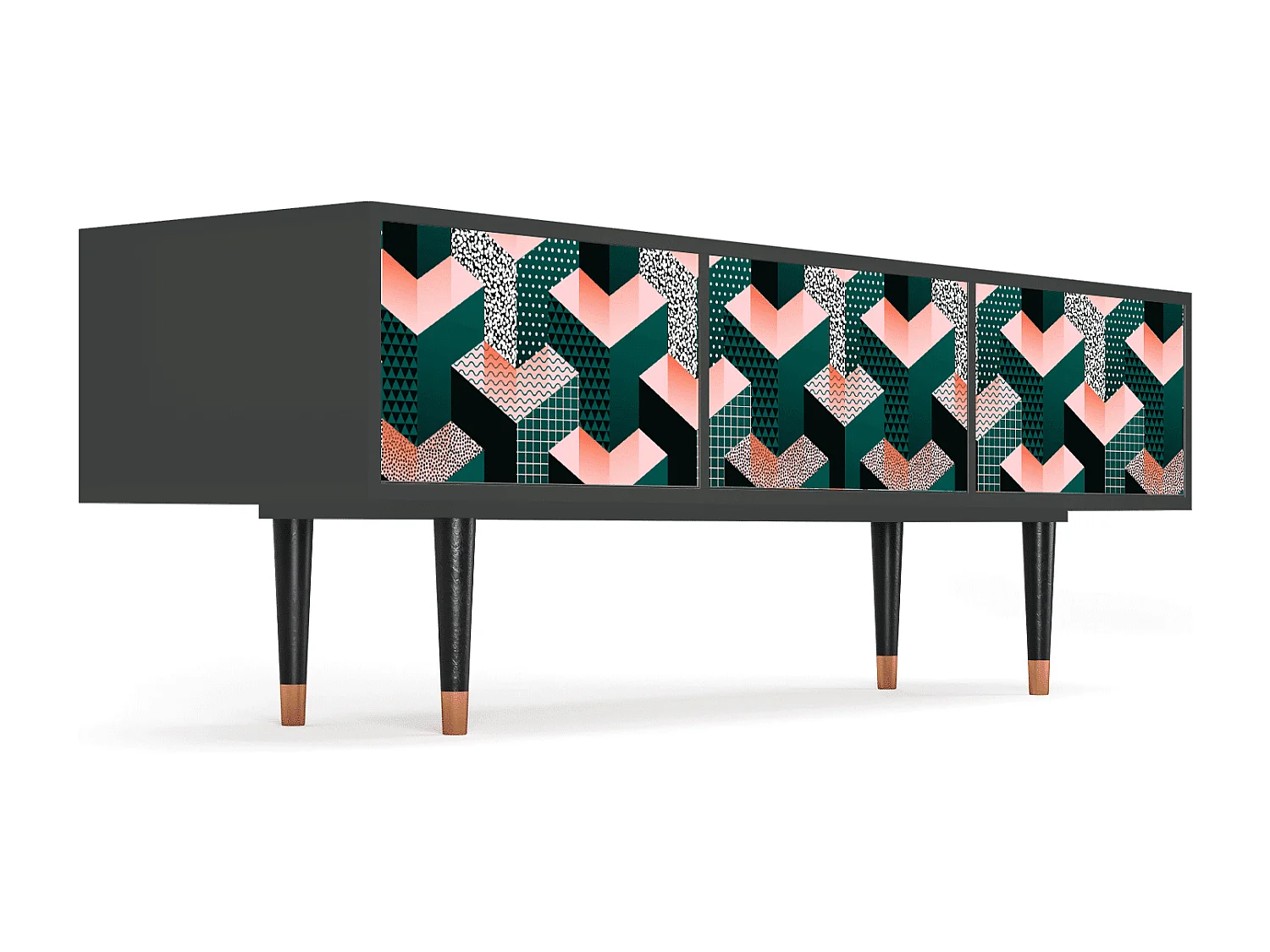 TV-Möbel - 170х59х48 cm - T4 - Geometric Madness, Anthrazit