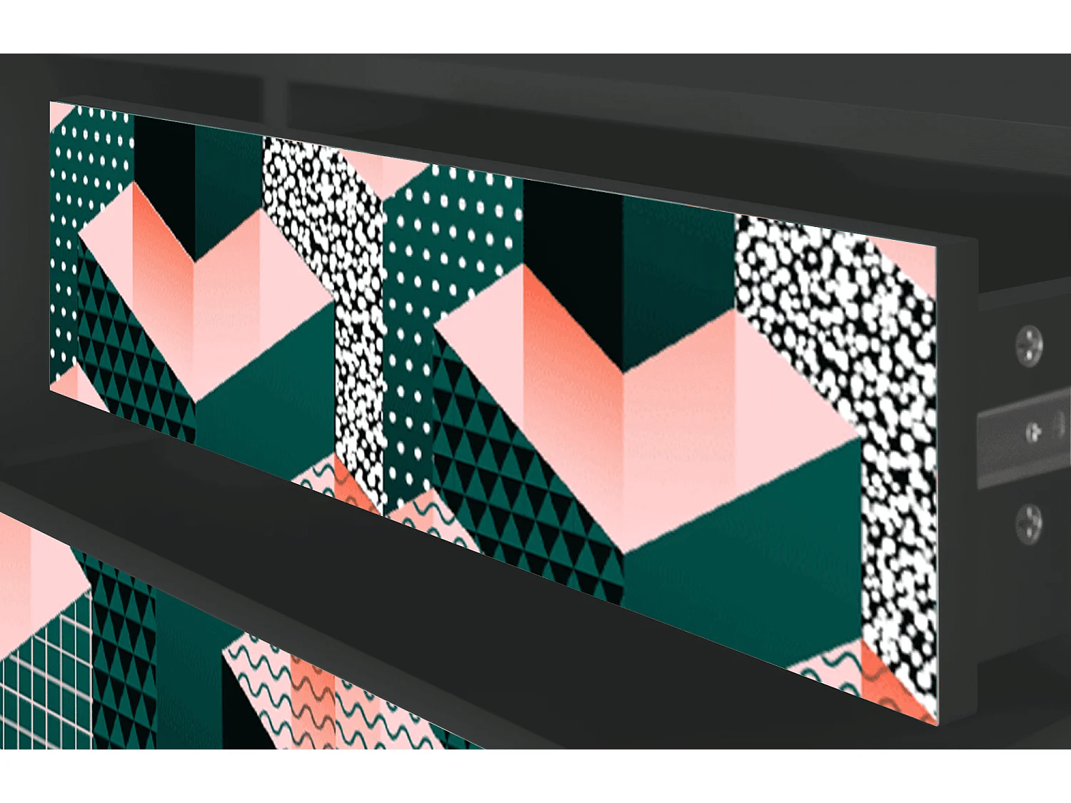 Mueble de TV - 170х59х48 cm - T4 - Geometric Madness, Antracite