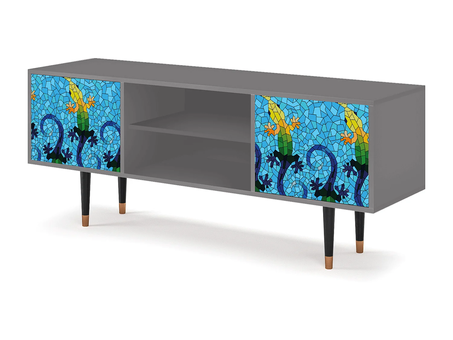 Meuble TV - 170х69х48 cm - T2 - Gaudi's Lizard, Gris