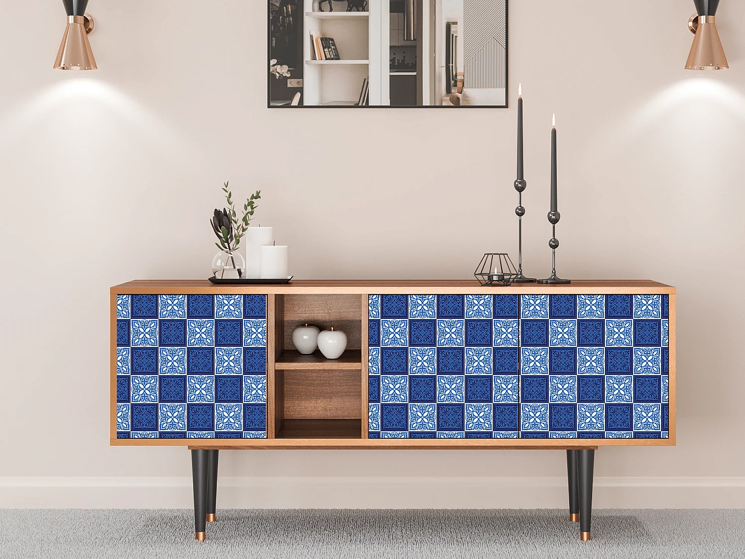 TV-Möbel - 150х69х41 cm - T5 - Light Path, Walnuss