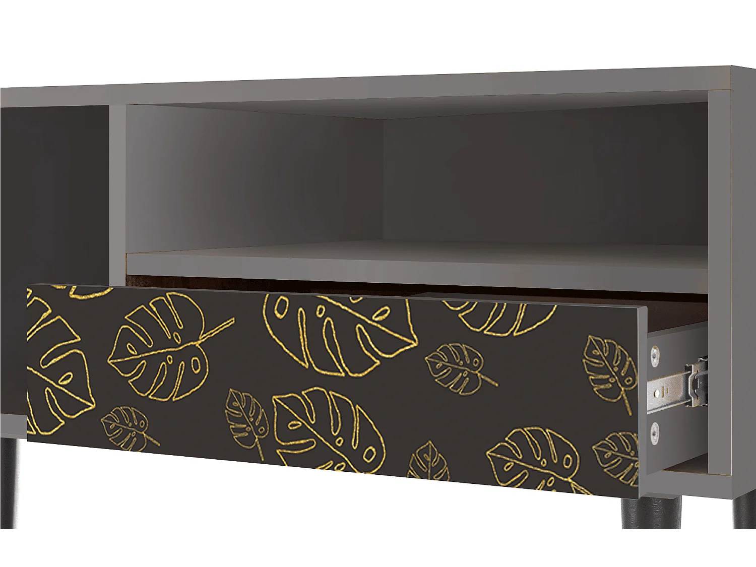 Meuble TV - 115х59х48 cm - T3 - Fall Of The Leaves, Gris