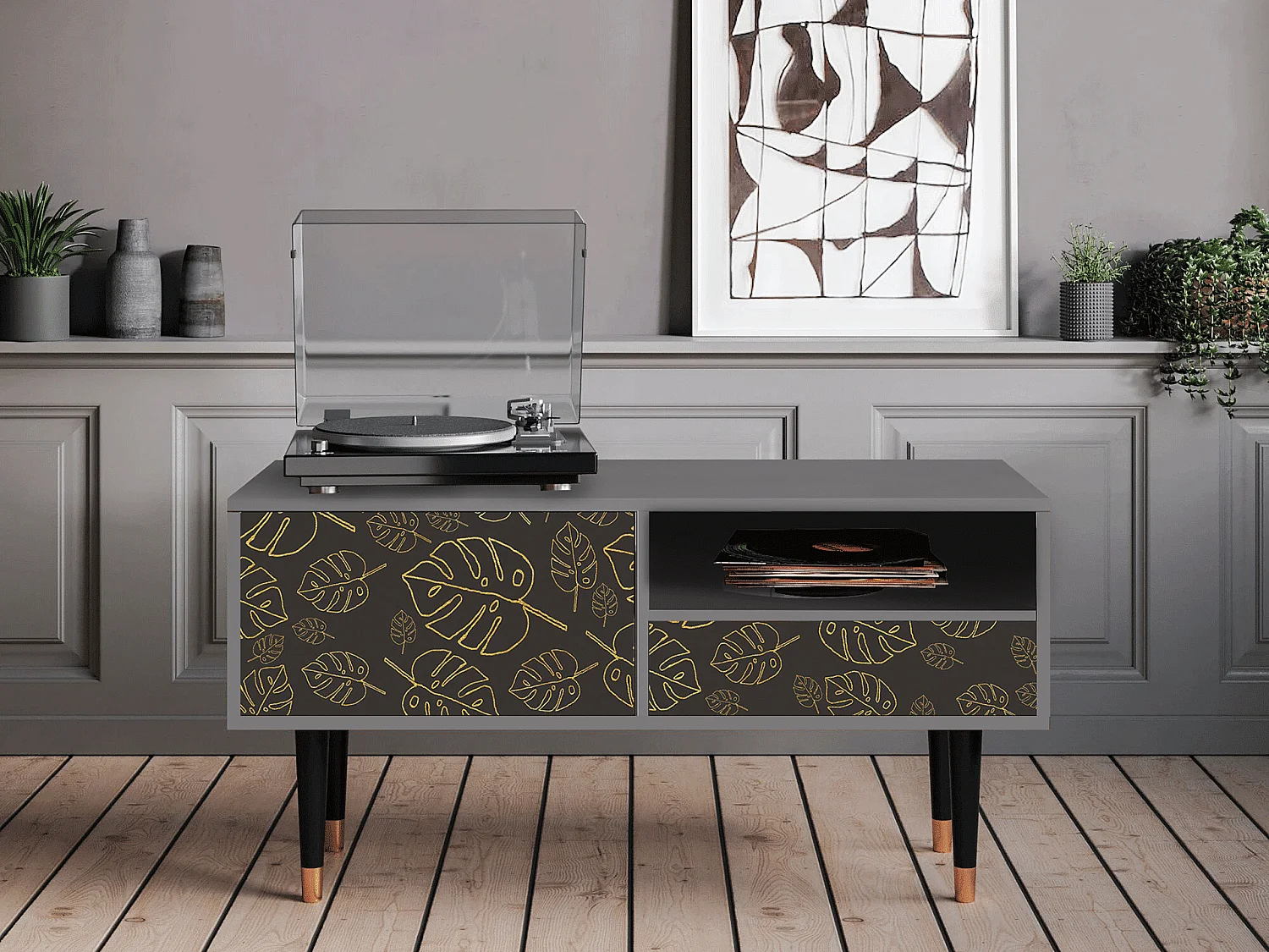 TV-Möbel - 115х59х48 cm - T3 - Fall Of The Leaves, Grau