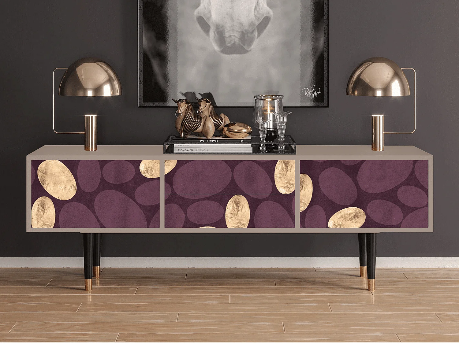 TV-meubel - 170х59х48 cm - T4 - Fine Wine, Latte