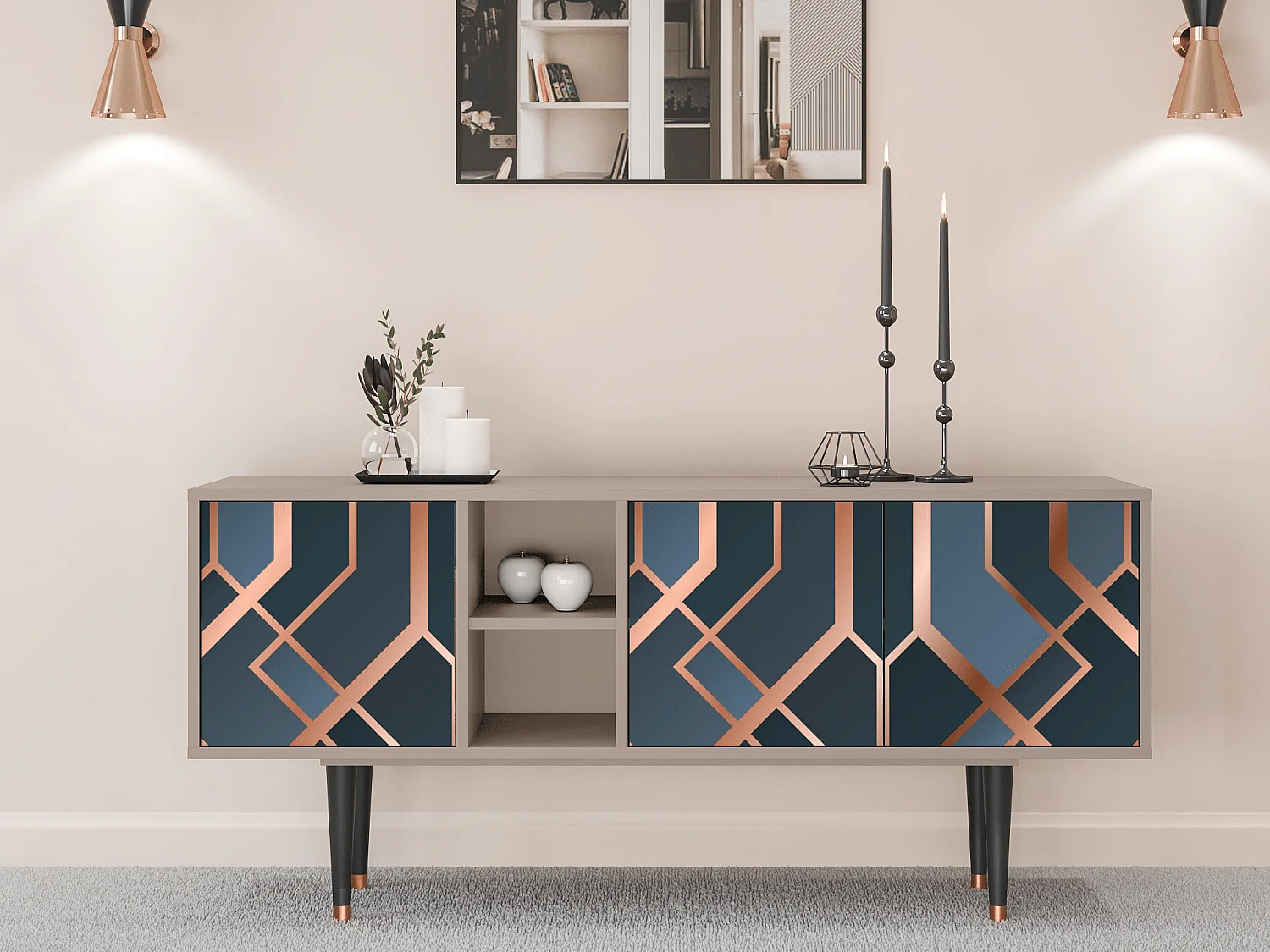 TV-meubel - 150х69х41 cm - T5 - Ashy 1920', Latte