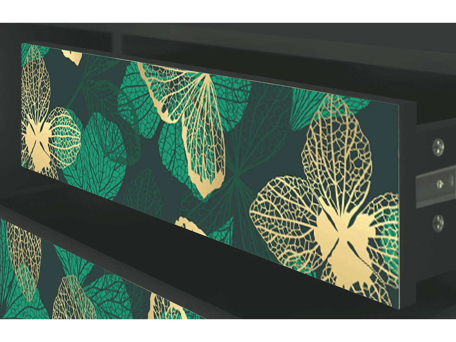 Mueble de TV - 170х59х48 cm - T4 - Green Flower, Antracite