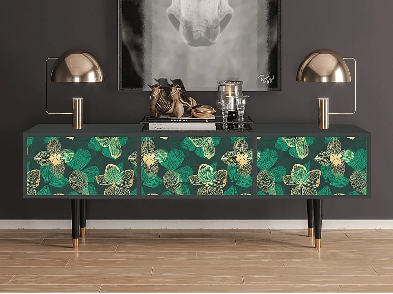 TV-Möbel - 170х59х48 cm - T4 - Green Flower, Anthrazit