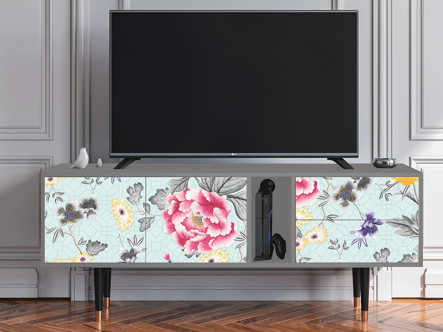 Meuble TV - 170х69х48 cm - T1 - Sky Garden, Gris