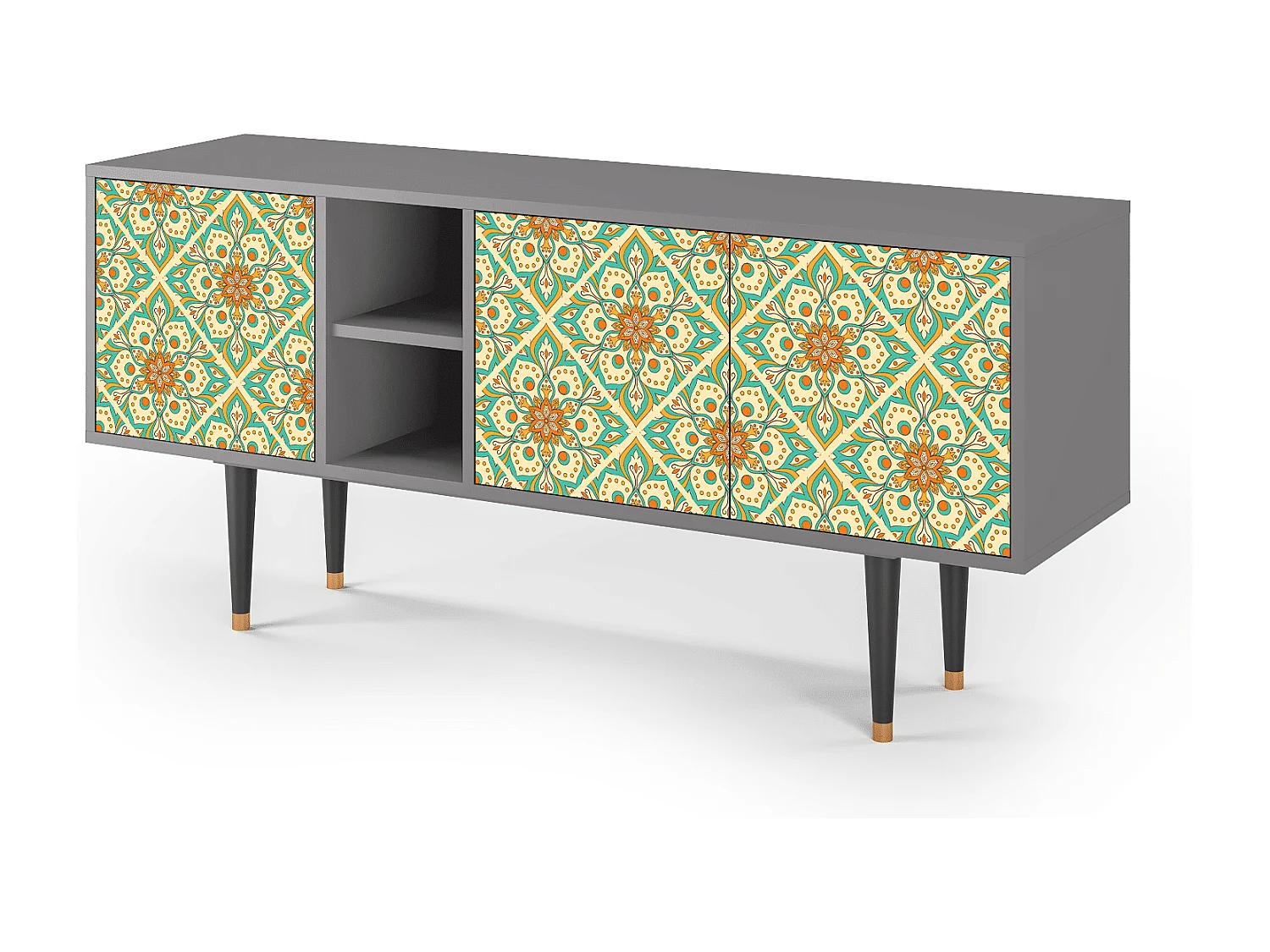 Mobile TV - 150х69х41 cm - T5 - Hindu Daisy, Grigio