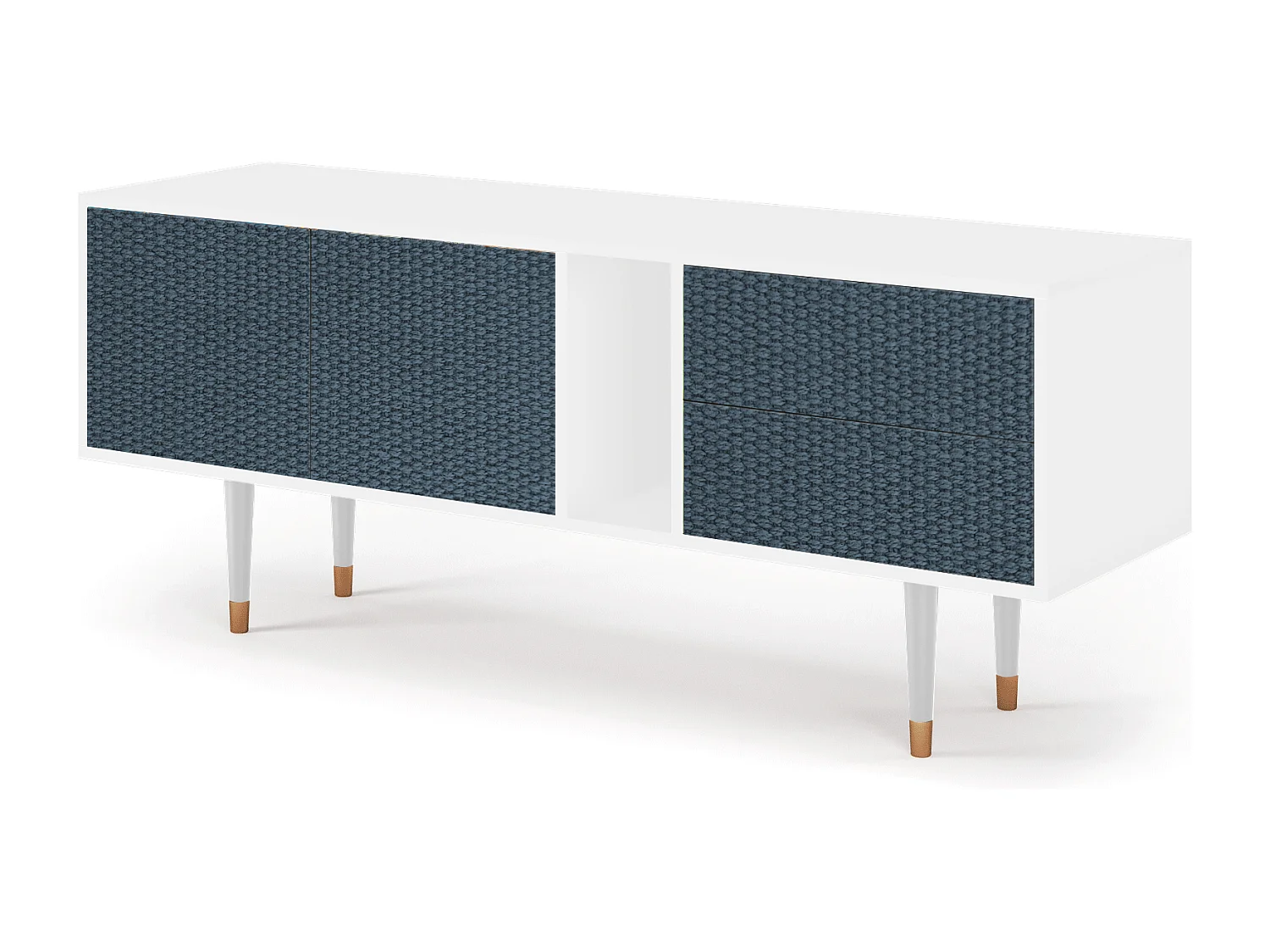 Szafka RTV - 170х69х48 cm - T1 - Knitted Pattern, Biały