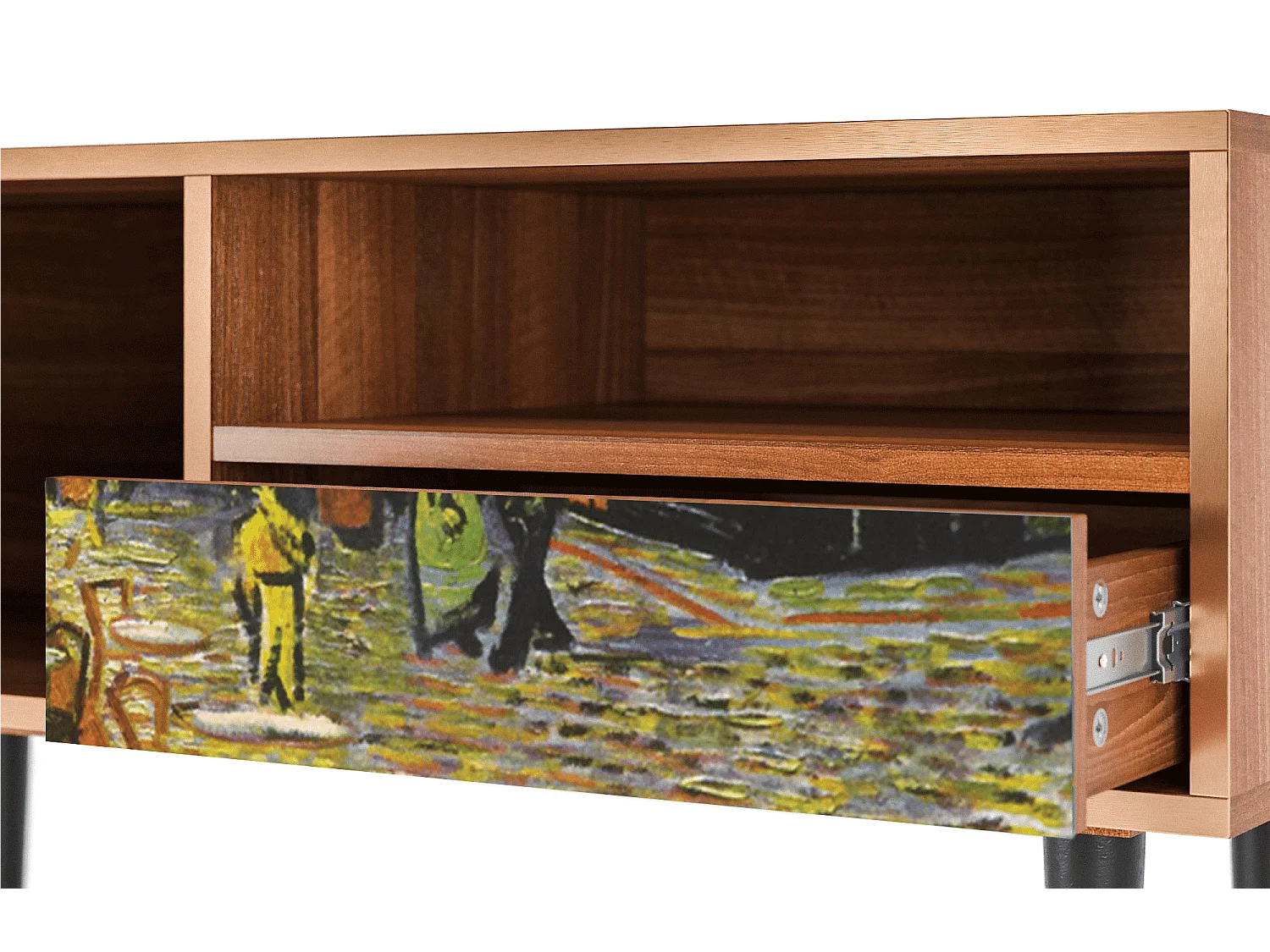 Meuble TV - 115х59х48 cm - T3 - Café Terrace at Night, Noyer