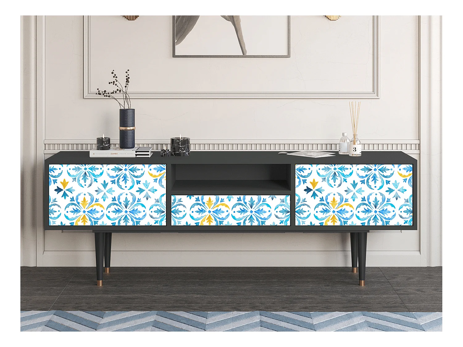 Meuble TV - 170х59х41 cm - T6 - Lisbon Flover, Anthracite