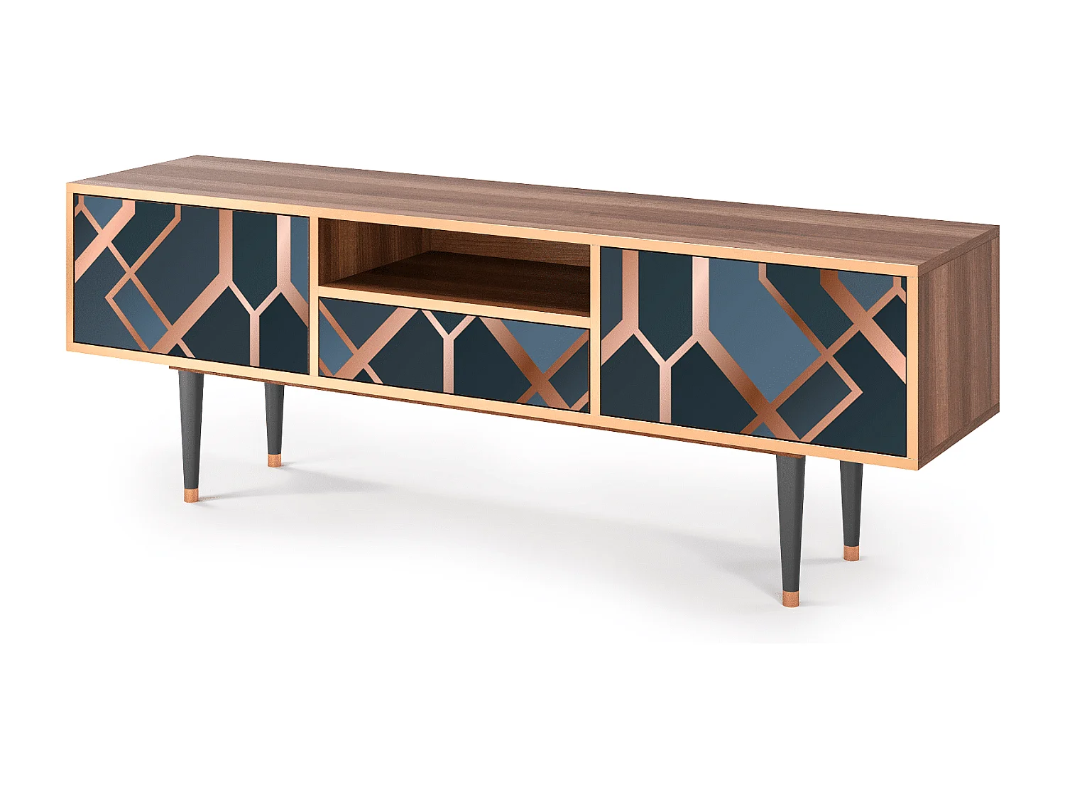 Mueble de TV - 170х59х41 cm - T6 - Ashy 1920', Nogueira