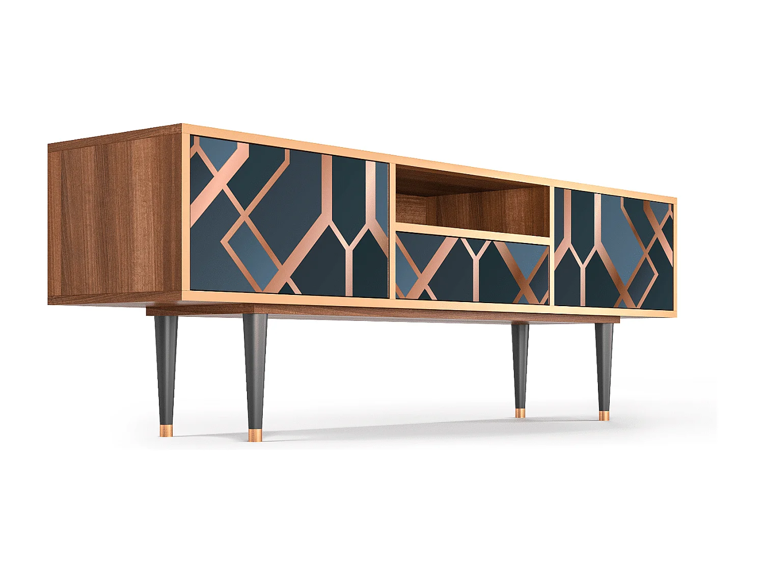 Mueble de TV - 170х59х41 cm - T6 - Ashy 1920', Nogueira