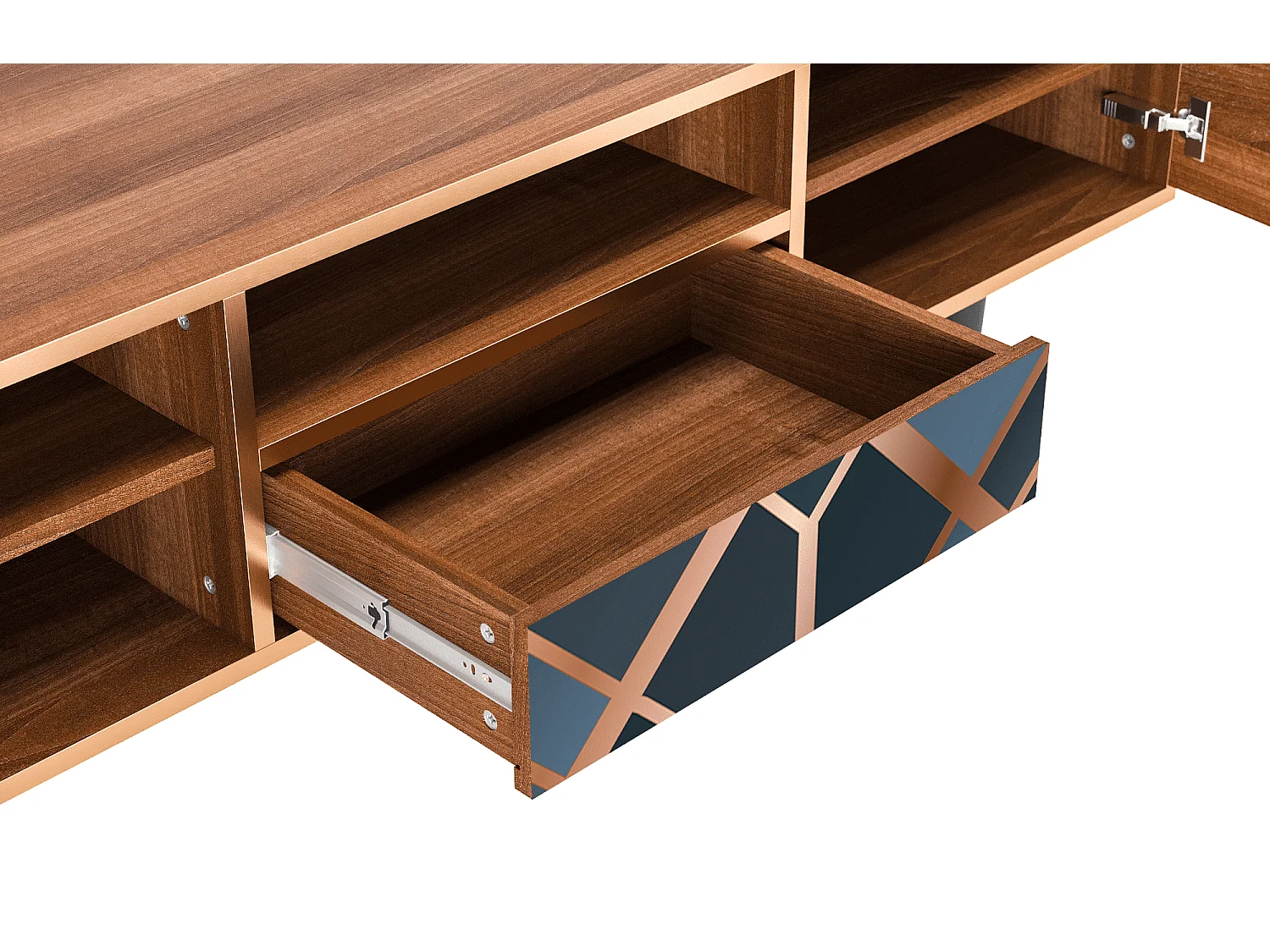 Mueble de TV - 170х59х41 cm - T6 - Ashy 1920', Nogueira