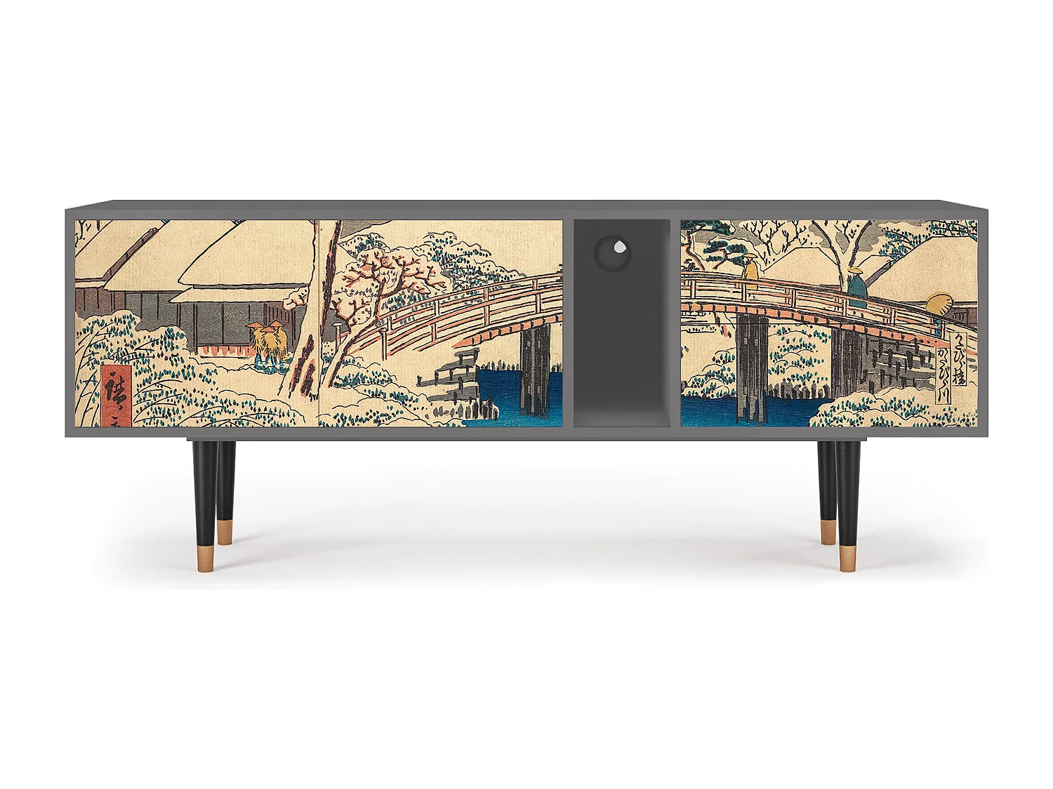 Mobile TV - 170х69х48 cm - T1 - Katabira River, Grigio