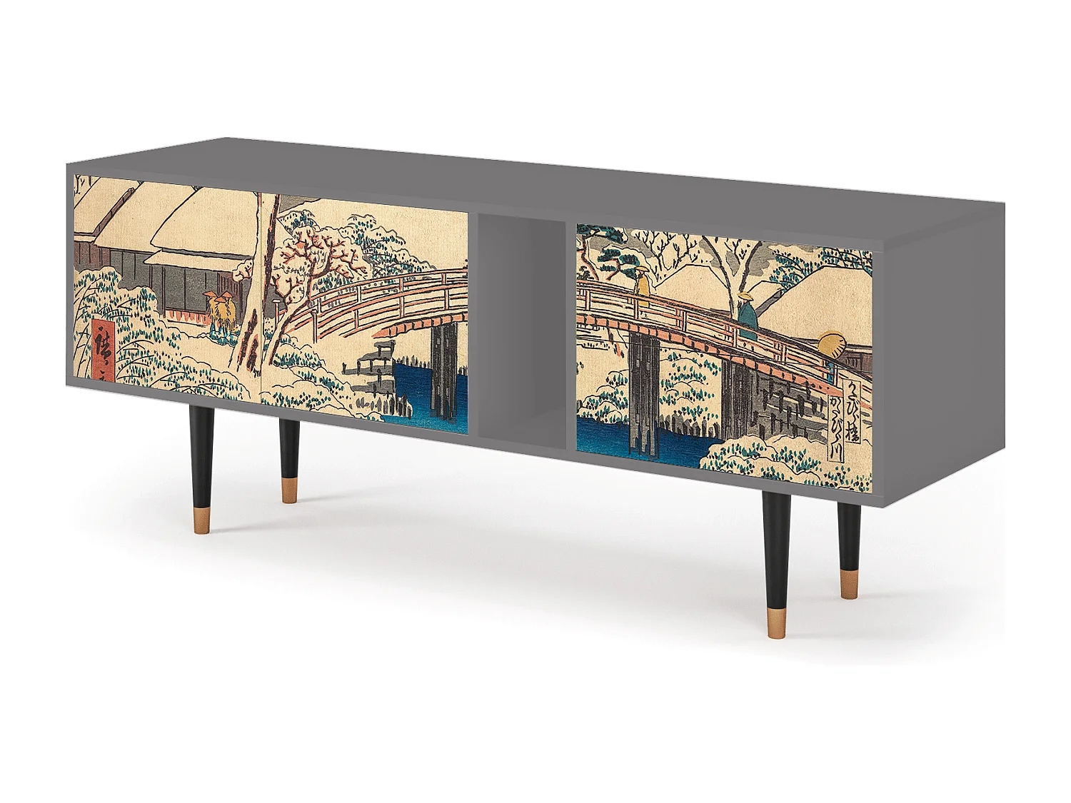 Mobile TV - 170х69х48 cm - T1 - Katabira River, Grigio