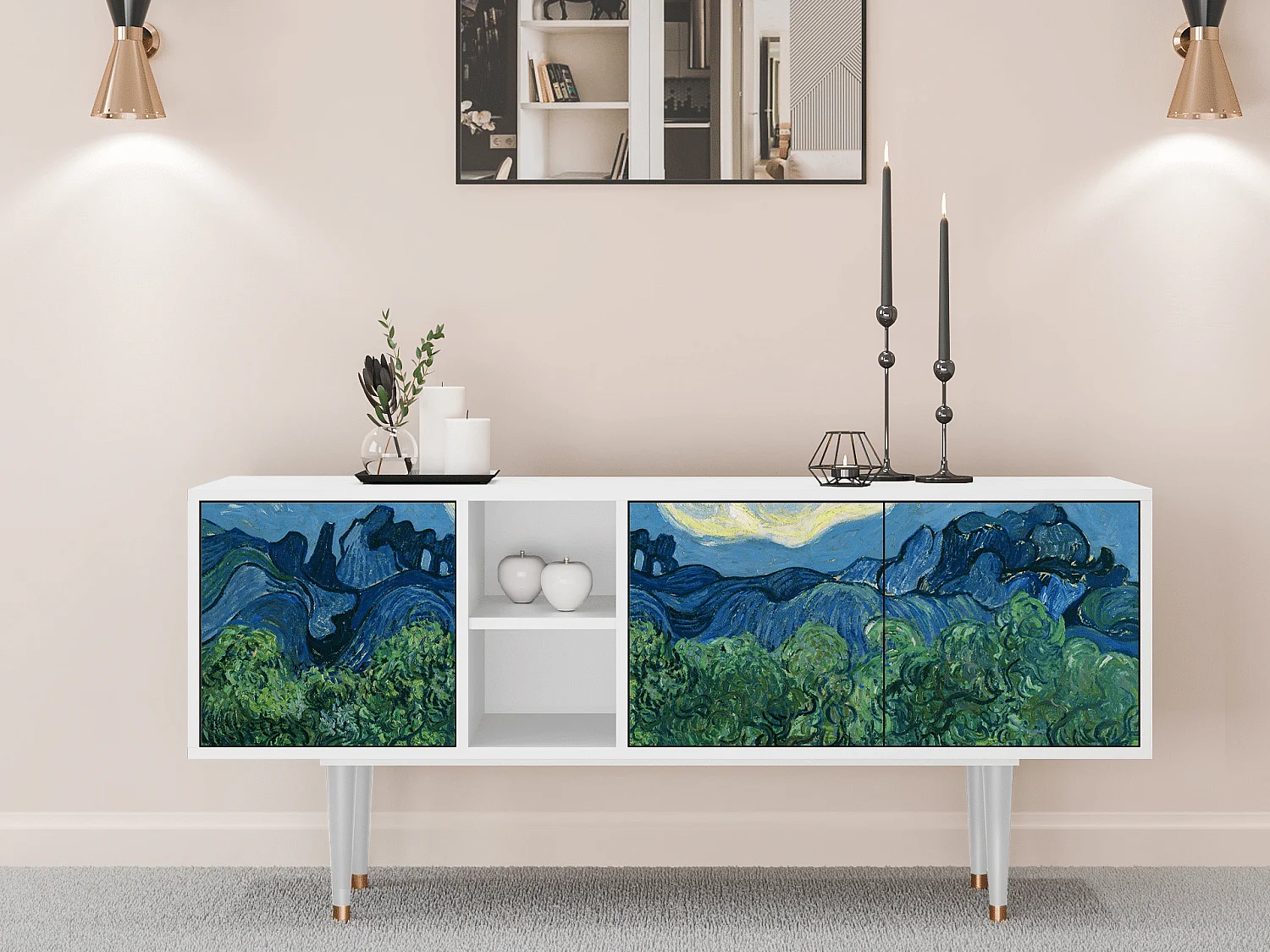 TV-Möbel - 150х69х41 cm - T5 - The Oil Trees, Weiß