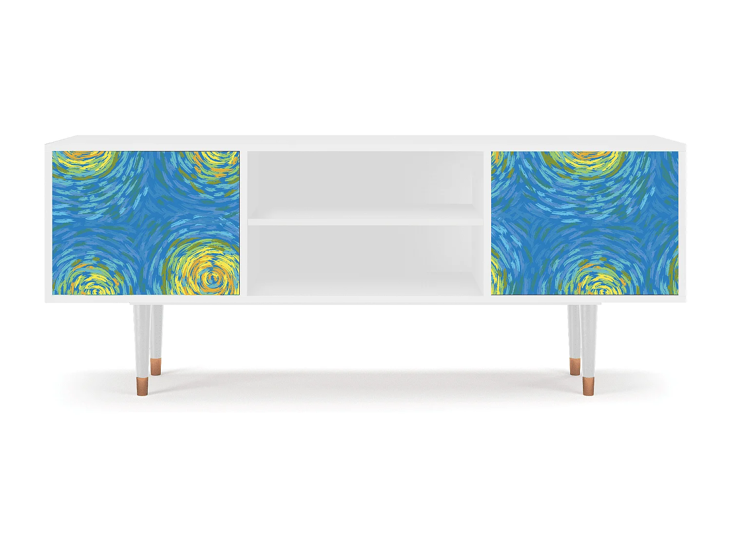 Meuble TV - 170х69х48 cm - T2 - Van Gogh Lights, Blanc