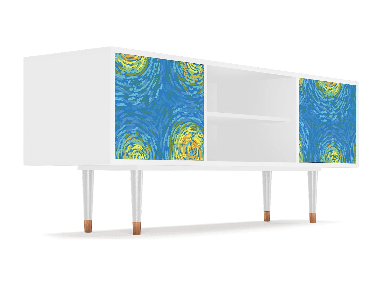 Meuble TV - 170х69х48 cm - T2 - Van Gogh Lights, Blanc